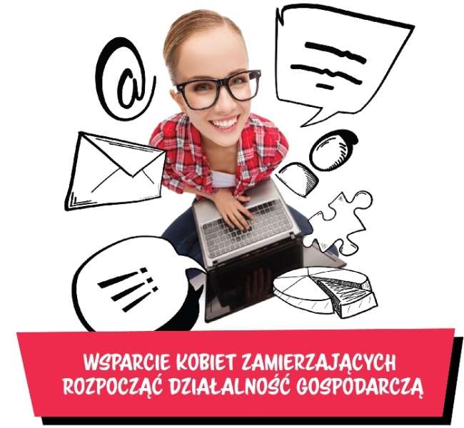 Ilustracja do informacji: Uwaga! Projekt "Wsparcie kobiet zamierzających rozpocząć działalność gospodarczą"