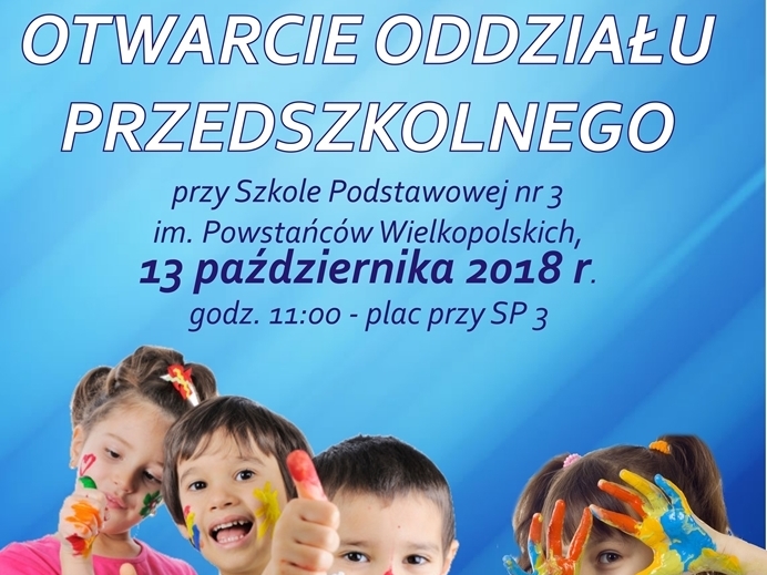 Ilustracja do informacji: Zapraszamy na otwarcie Oddziału Przedszkolnego przy SP 3 