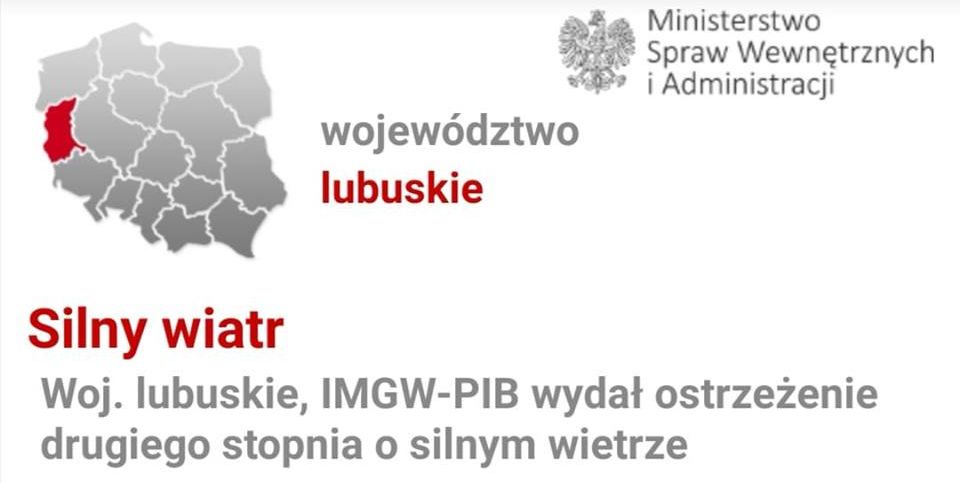 Ilustracja do informacji: Uwaga! Ostrzeżenie przed silnym wiatrem