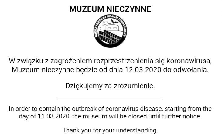 Ilustracja do informacji: Koronawirus: Muzeum w Pniewie zamknięte do odwołania