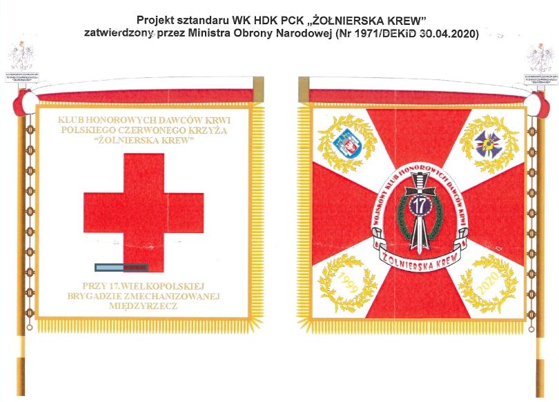 Ilustracja do informacji: Sztandar dla wojskowych krwiodawców