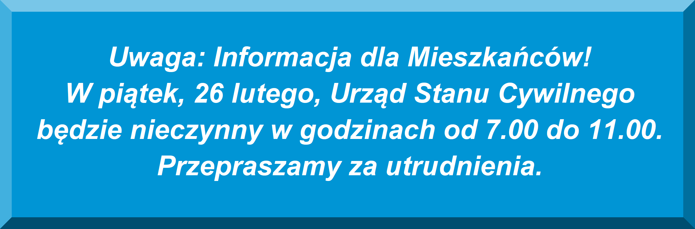 Ilustracja do informacji: Uwaga: Informacja dla Mieszkańców!