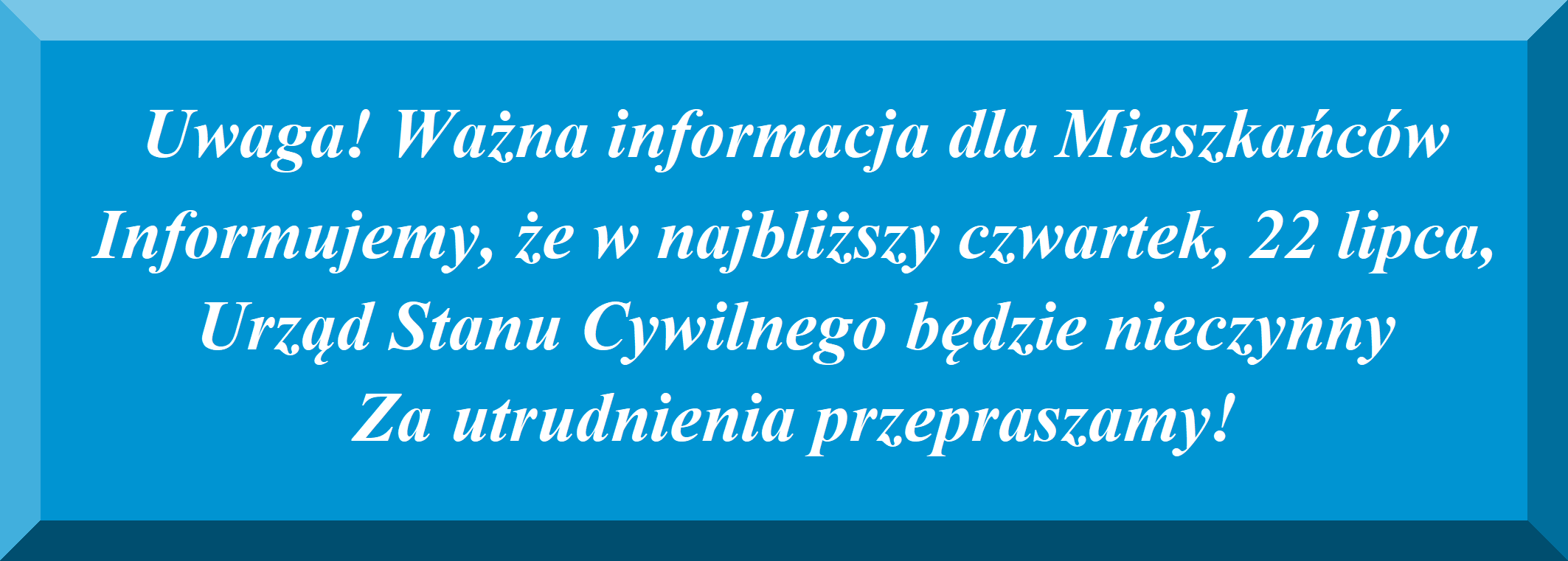 Ilustracja do informacji: Uwaga! Ważna informacja dla Mieszkańców
