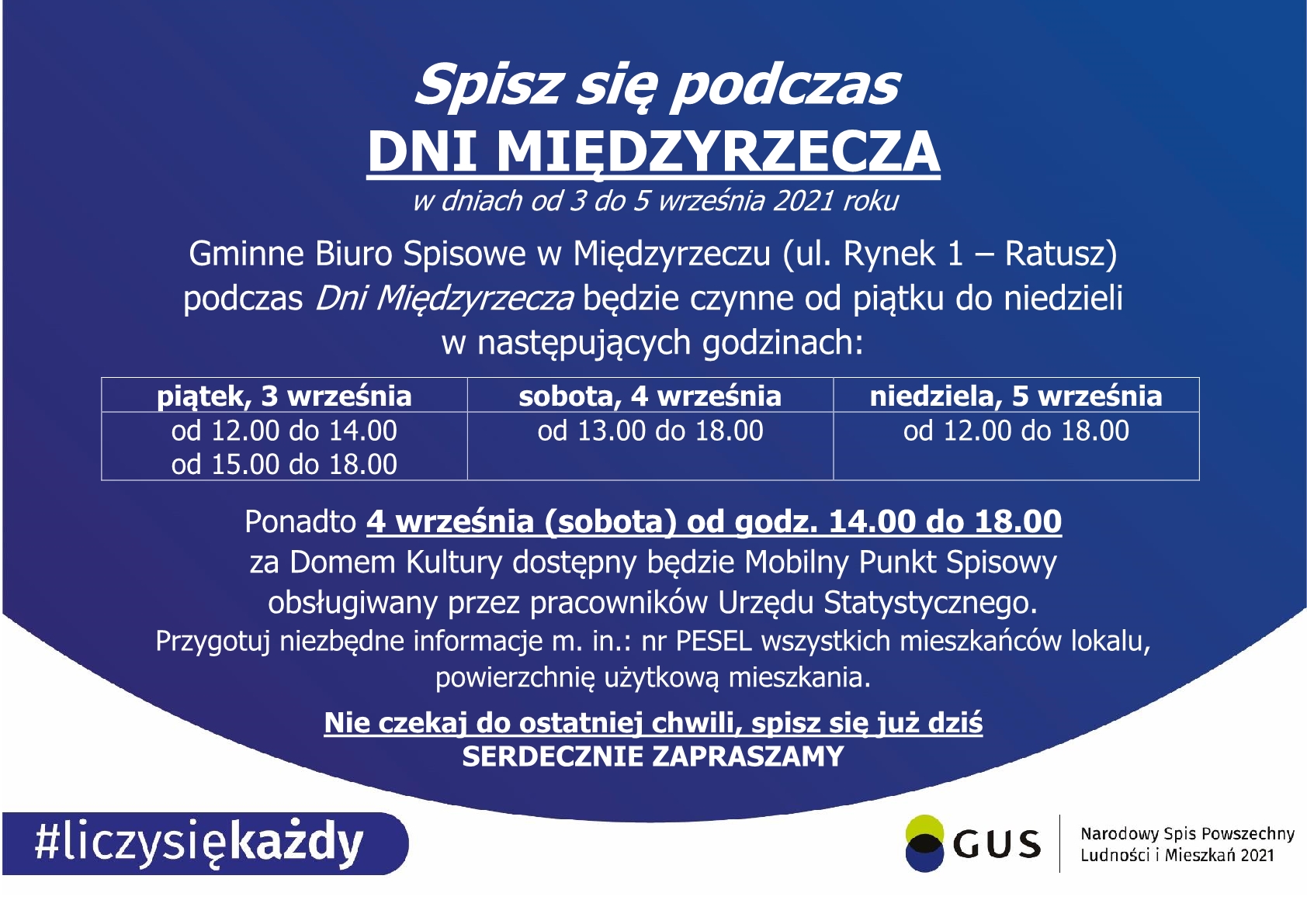 Ilustracja do informacji: Spisz się podczas Dni Międzyrzecza