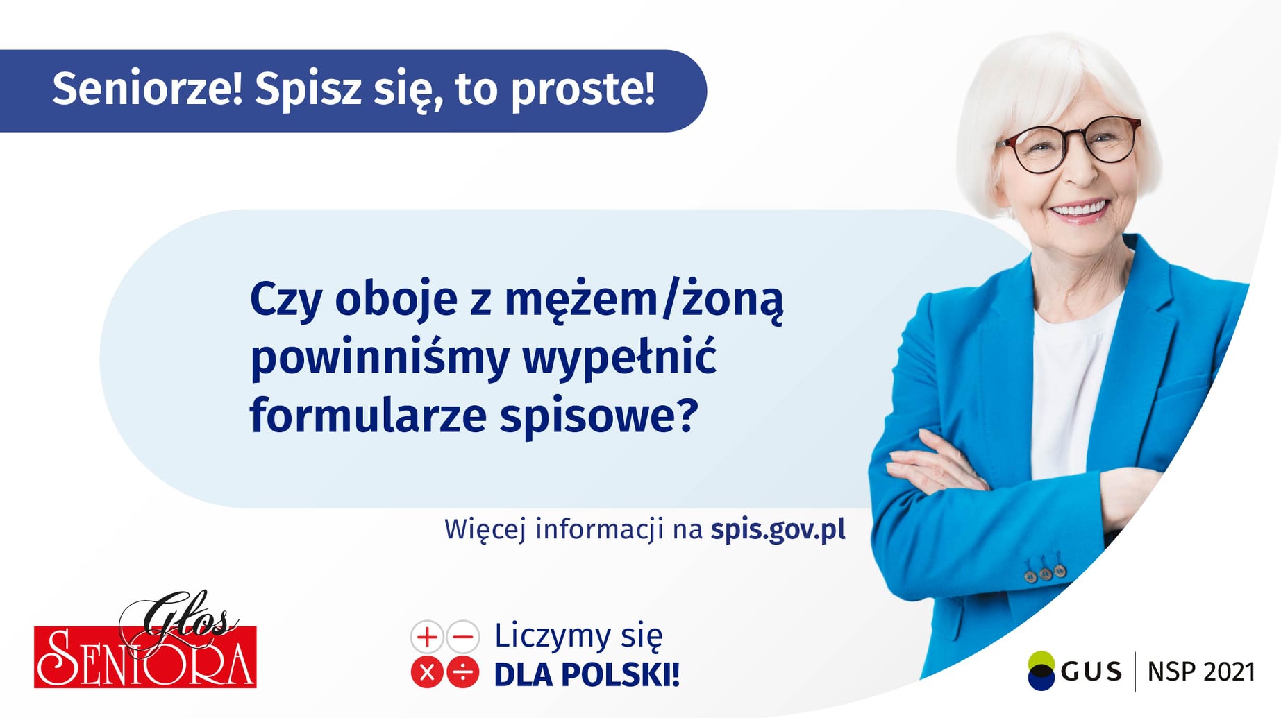 Ilustracja do informacji: Seniorze, nie zwlekaj. Spisz się, to proste!