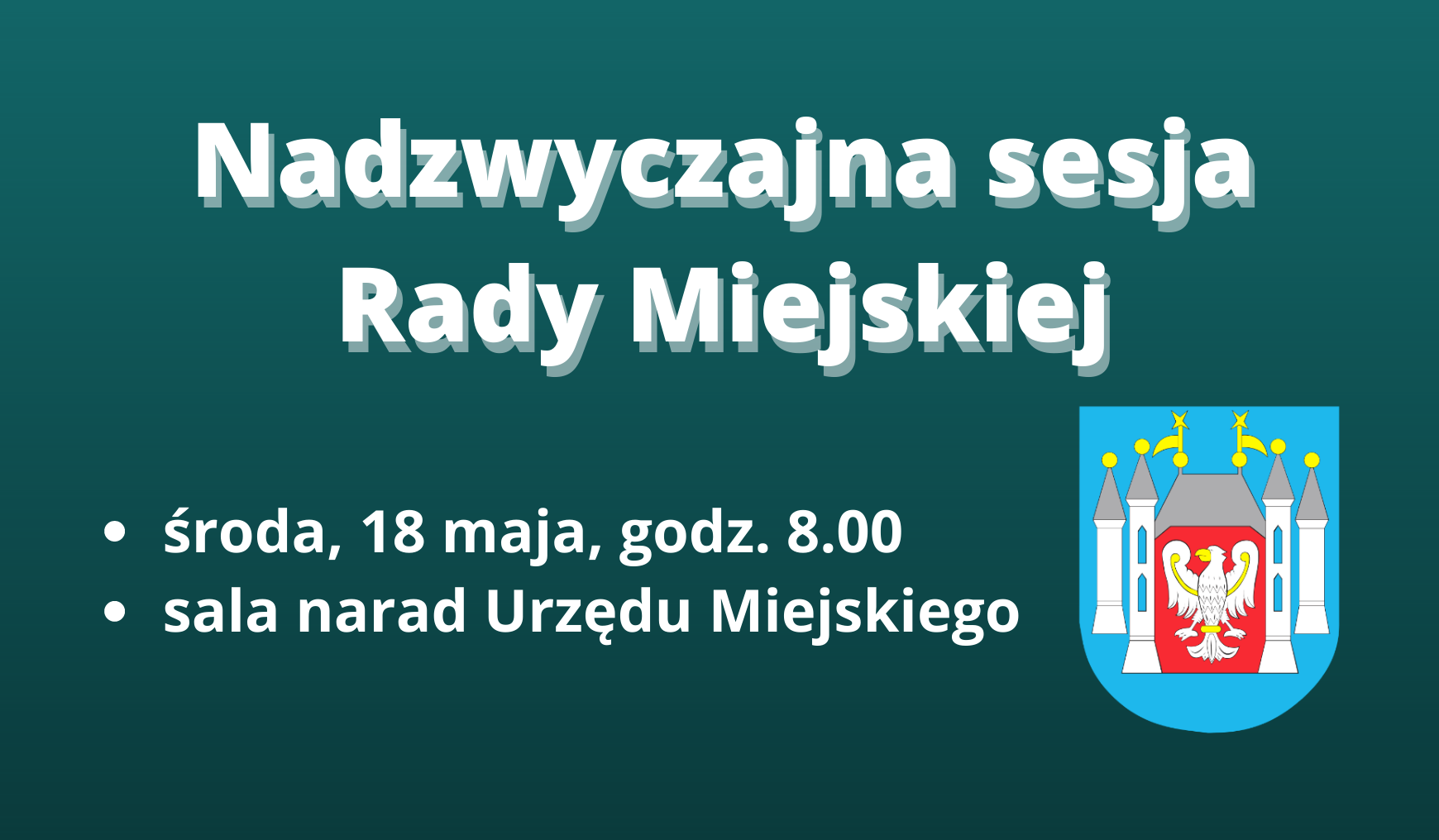 Ilustracja do informacji: Nadzwyczajna sesja Rady Miejskiej