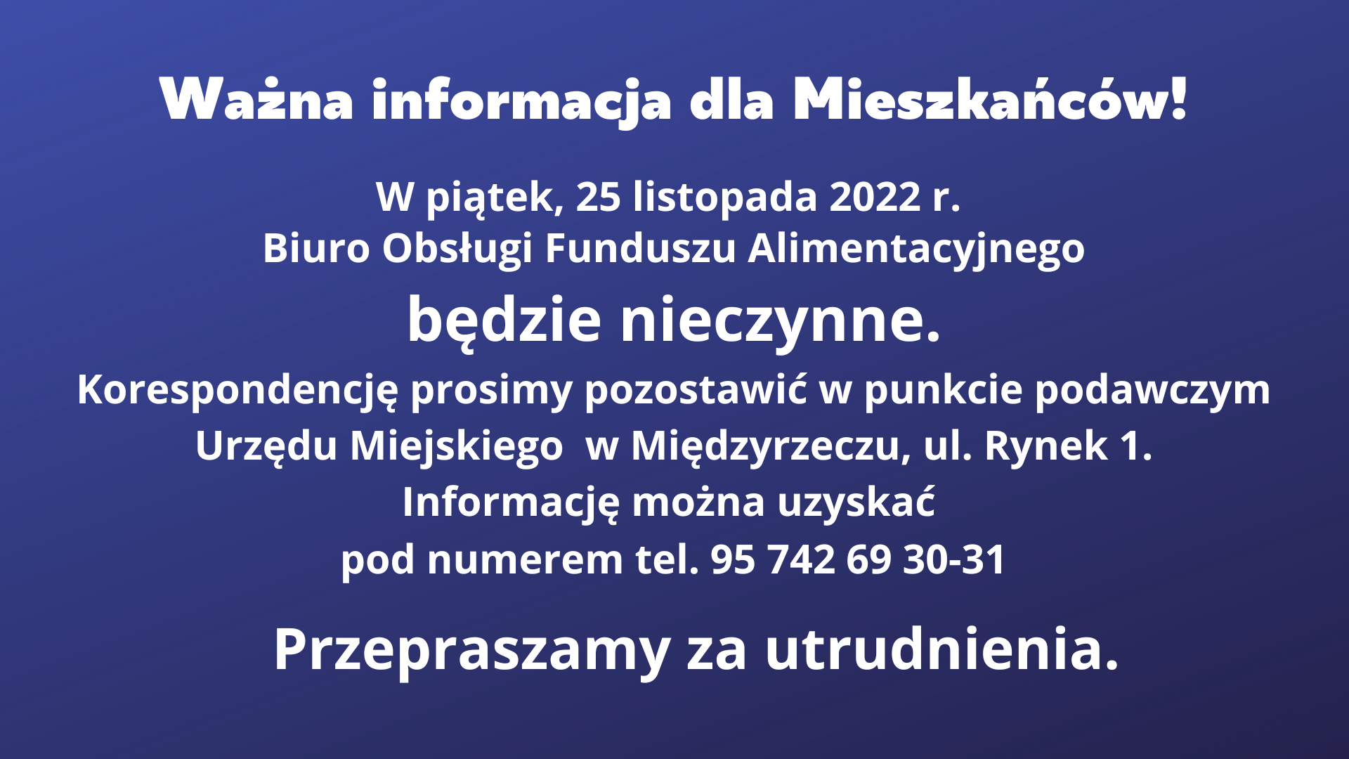 Ilustracja do informacji: Ważna informacja dla Mieszkańców 