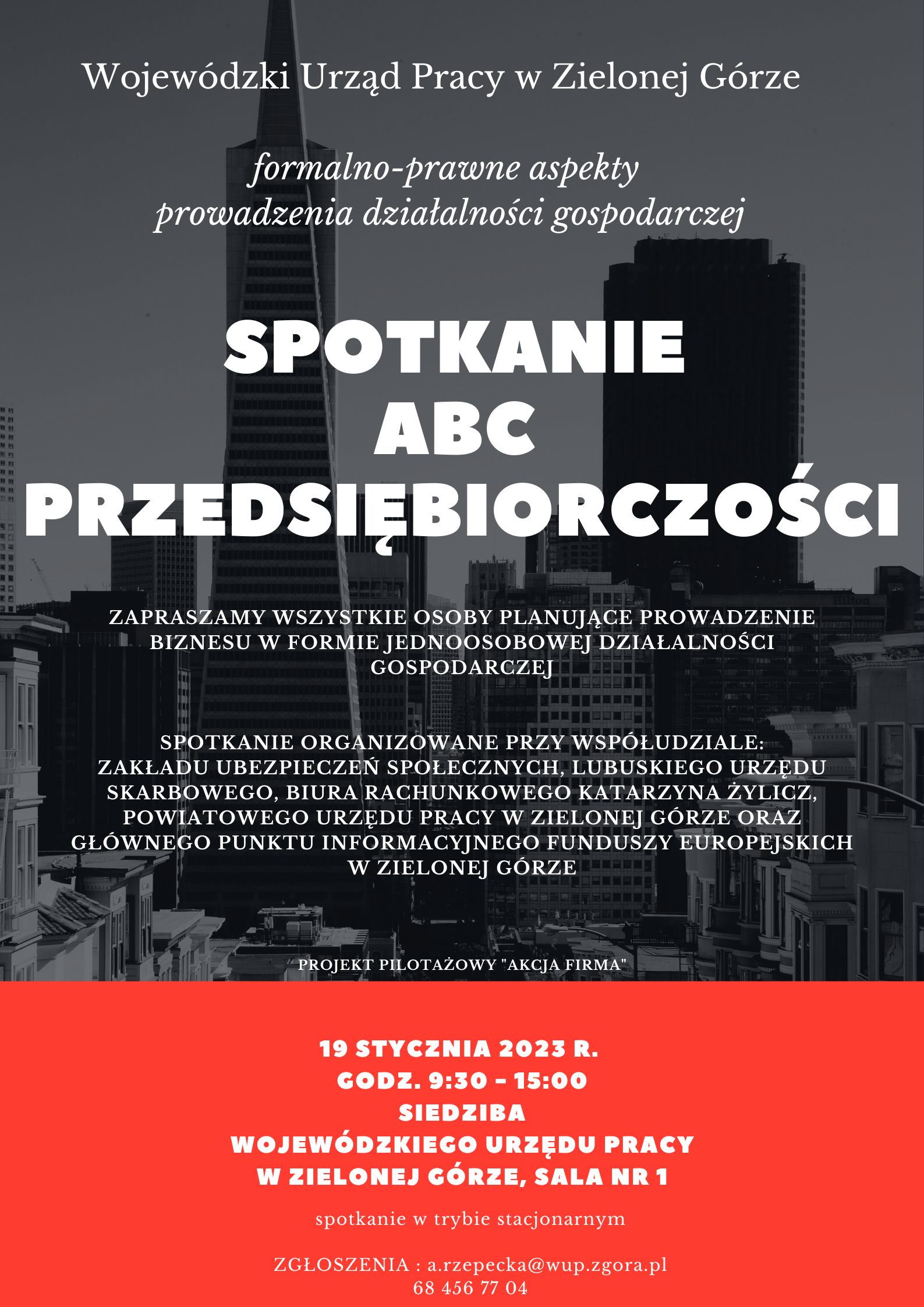 Plakat ze szczegółowymi informacjami