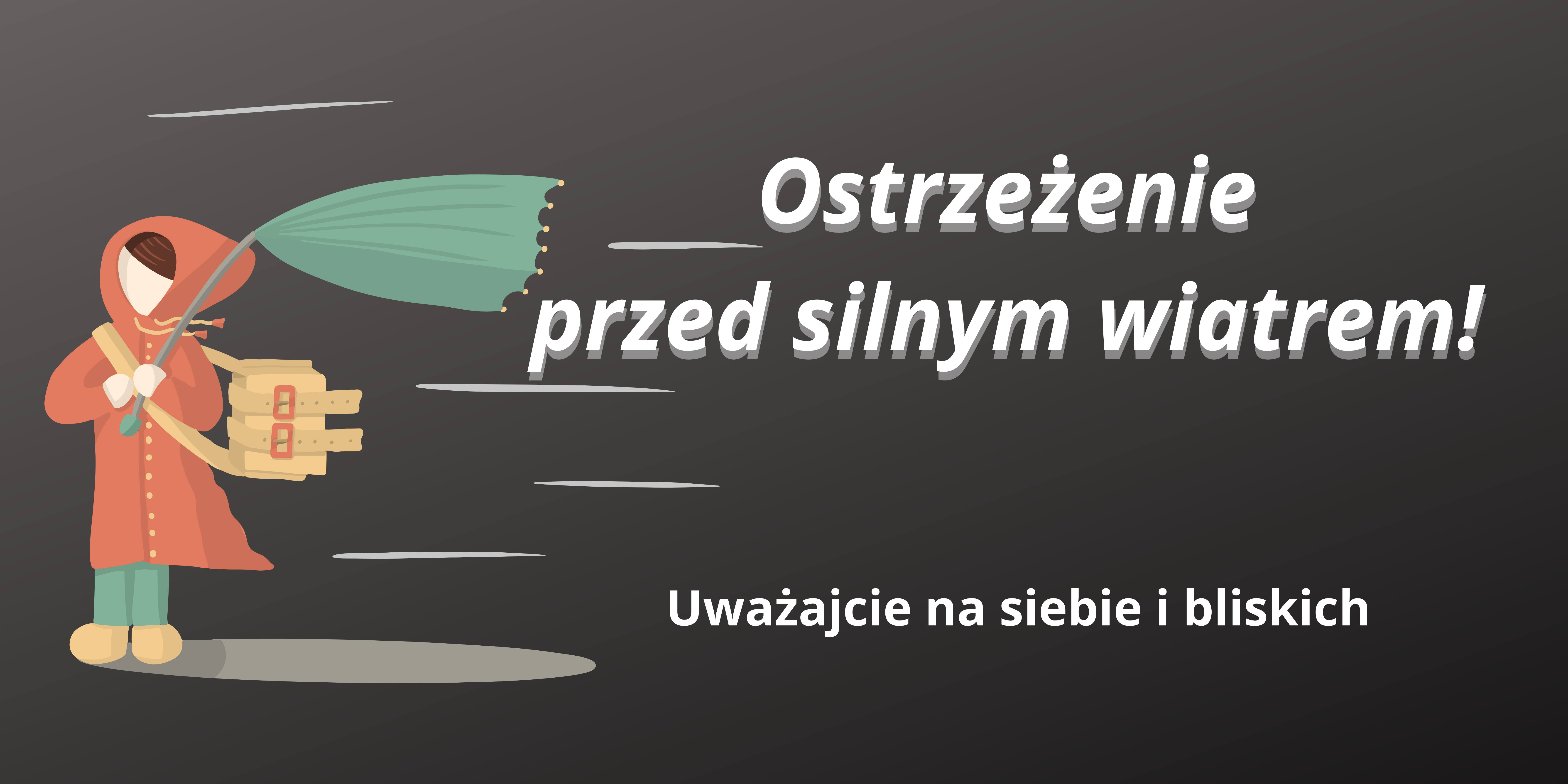 Ilustracja do informacji: Ostrzeżenie przed silnym wiatrem