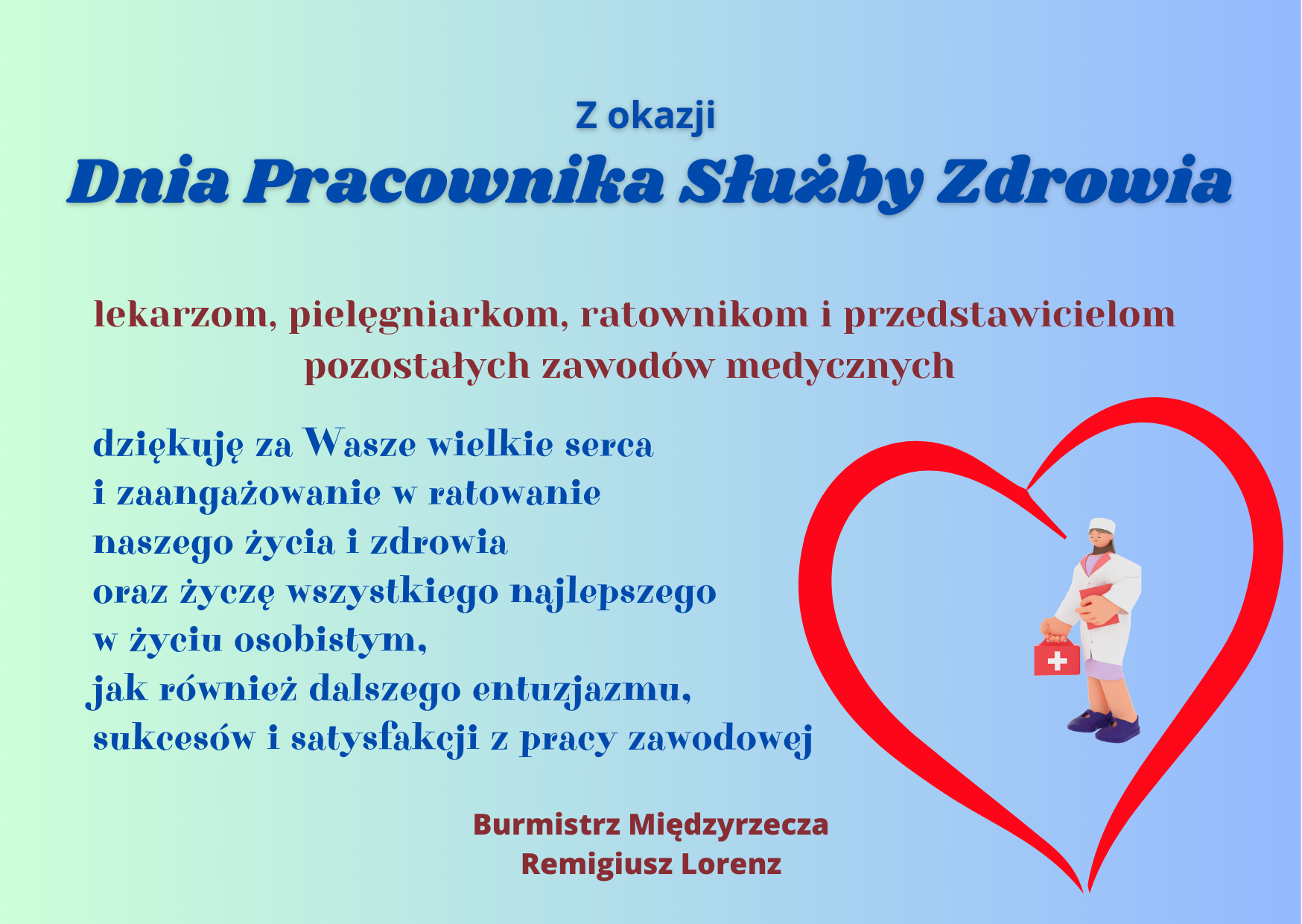 Ilustracja do informacji: Życzenia z okazji Dnia Pracownika Służby Zdrowia