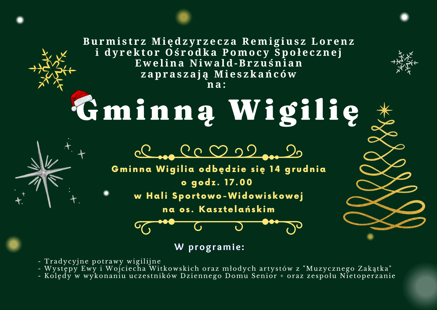 Ilustracja do informacji: Gminna Wigilia w Międzyrzeczu