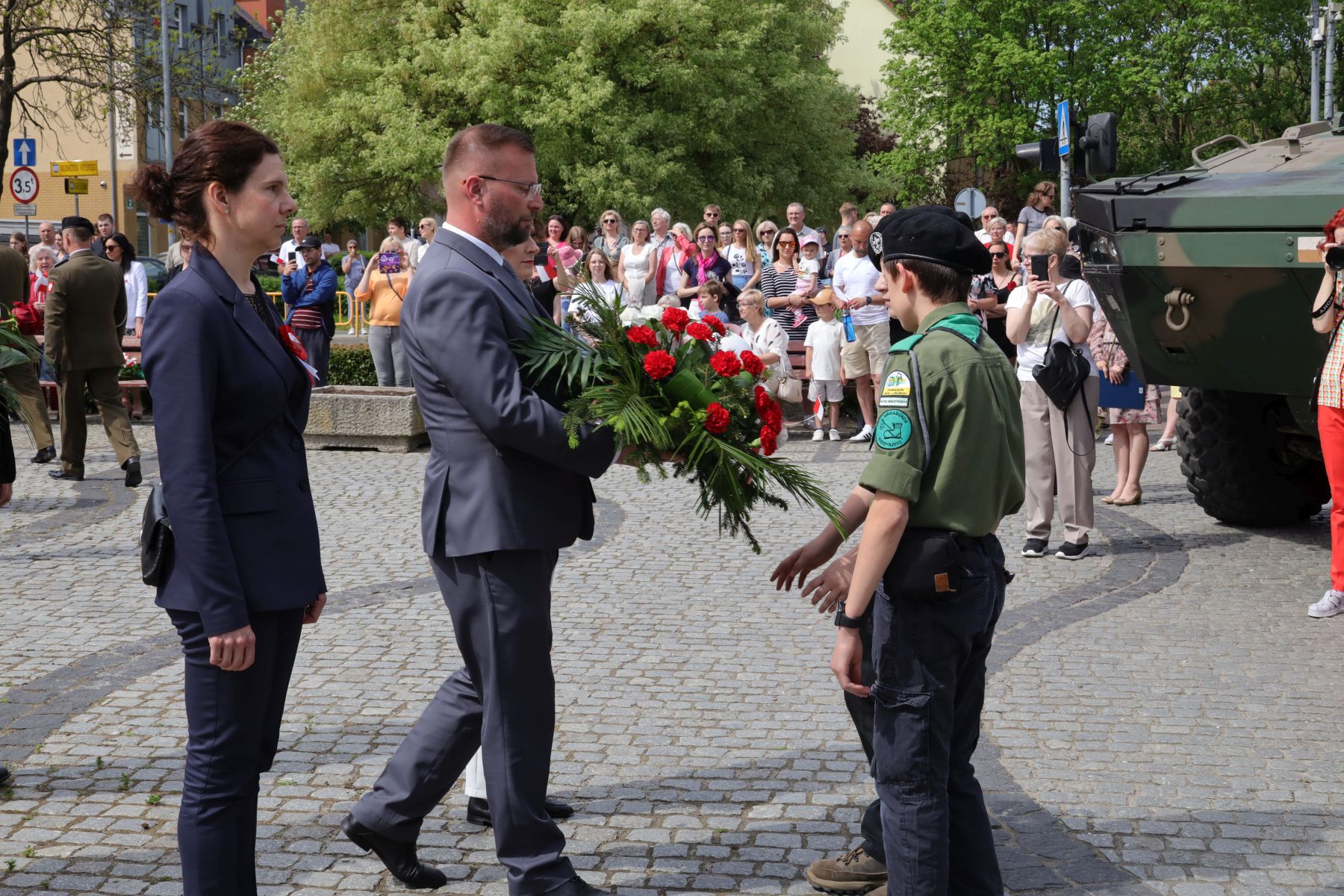 Ilustracja do informacji: Mieszkańcy Międzyrzecza świętowali 233. rocznicę uchwalenia Konstytucji 3 Maja. 