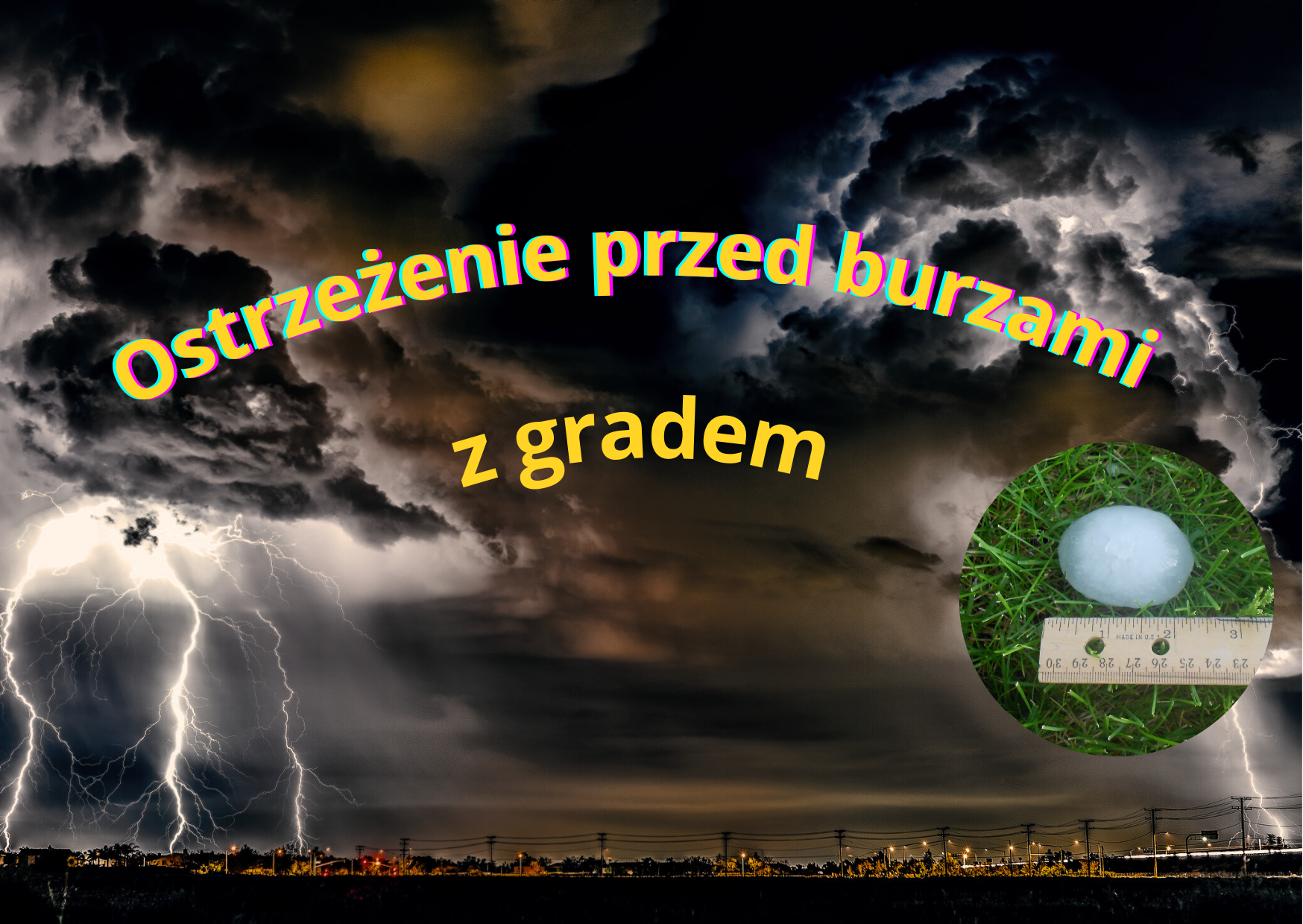 Ilustracja do informacji: Ostrzeżenia meteorologiczne przed burzami z silnymi opadami deszczu i gradem 