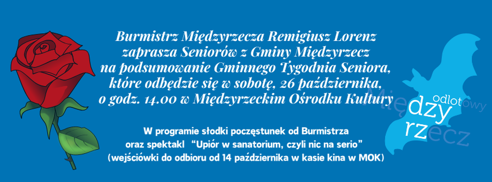 Ilustracja do informacji: Burmistrz Międzyrzecza Remigiusz Lorenz zaprasza Seniorów 