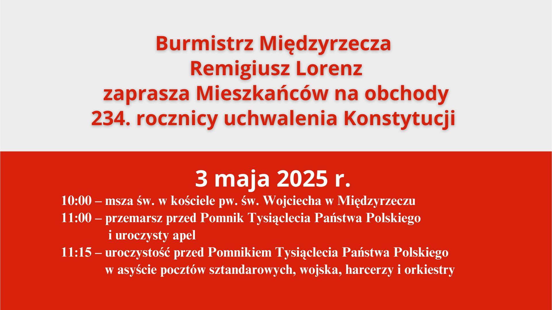 Ilustracja do informacji: Święto Konstytucji w Międzyrzeczu 