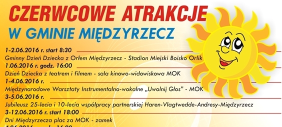 Ilustracja do informacji: Zapraszamy na czerwcowe atrakcje w gminie Międzyrzecz