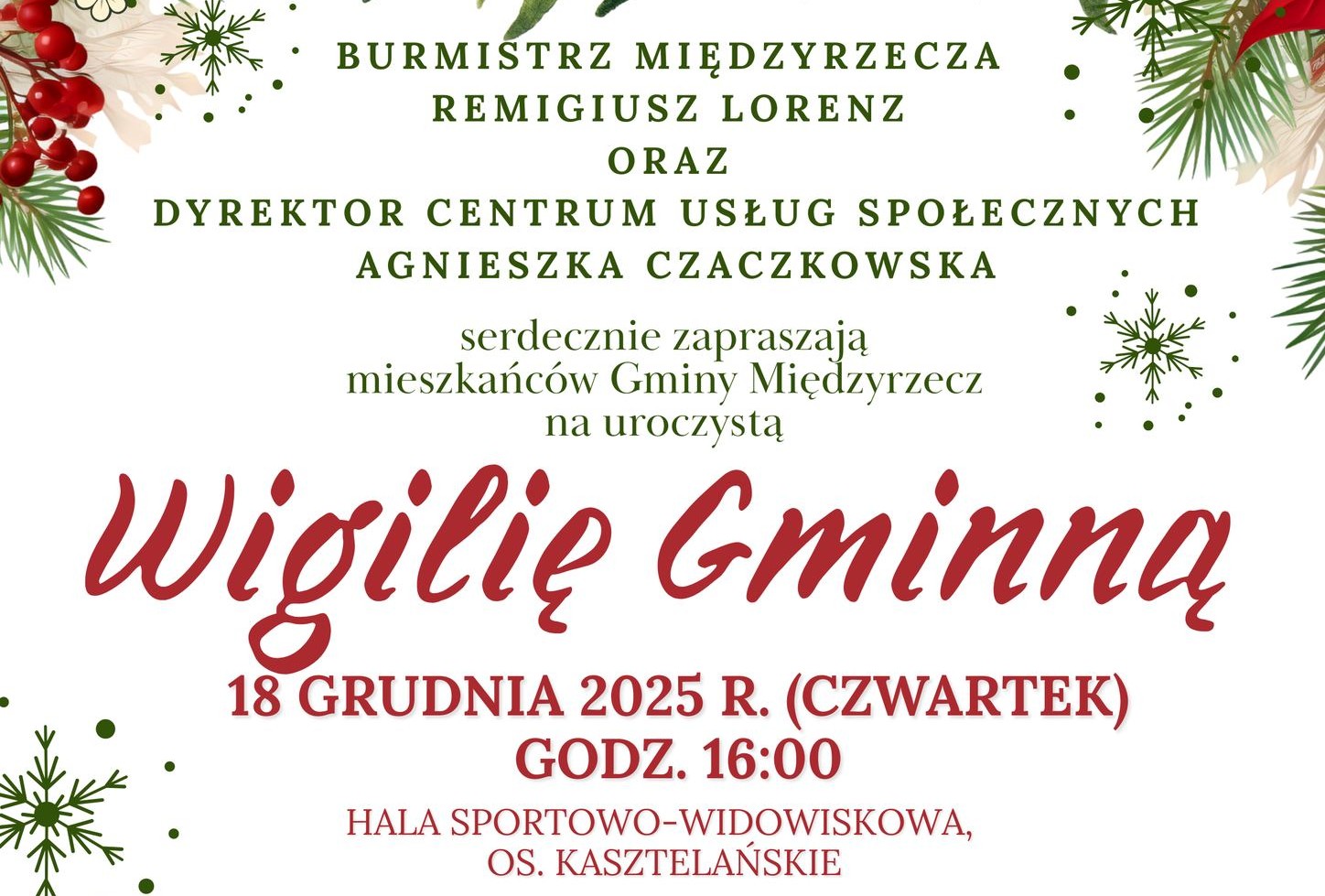 Ilustracja do informacji: Gminna Wigilia