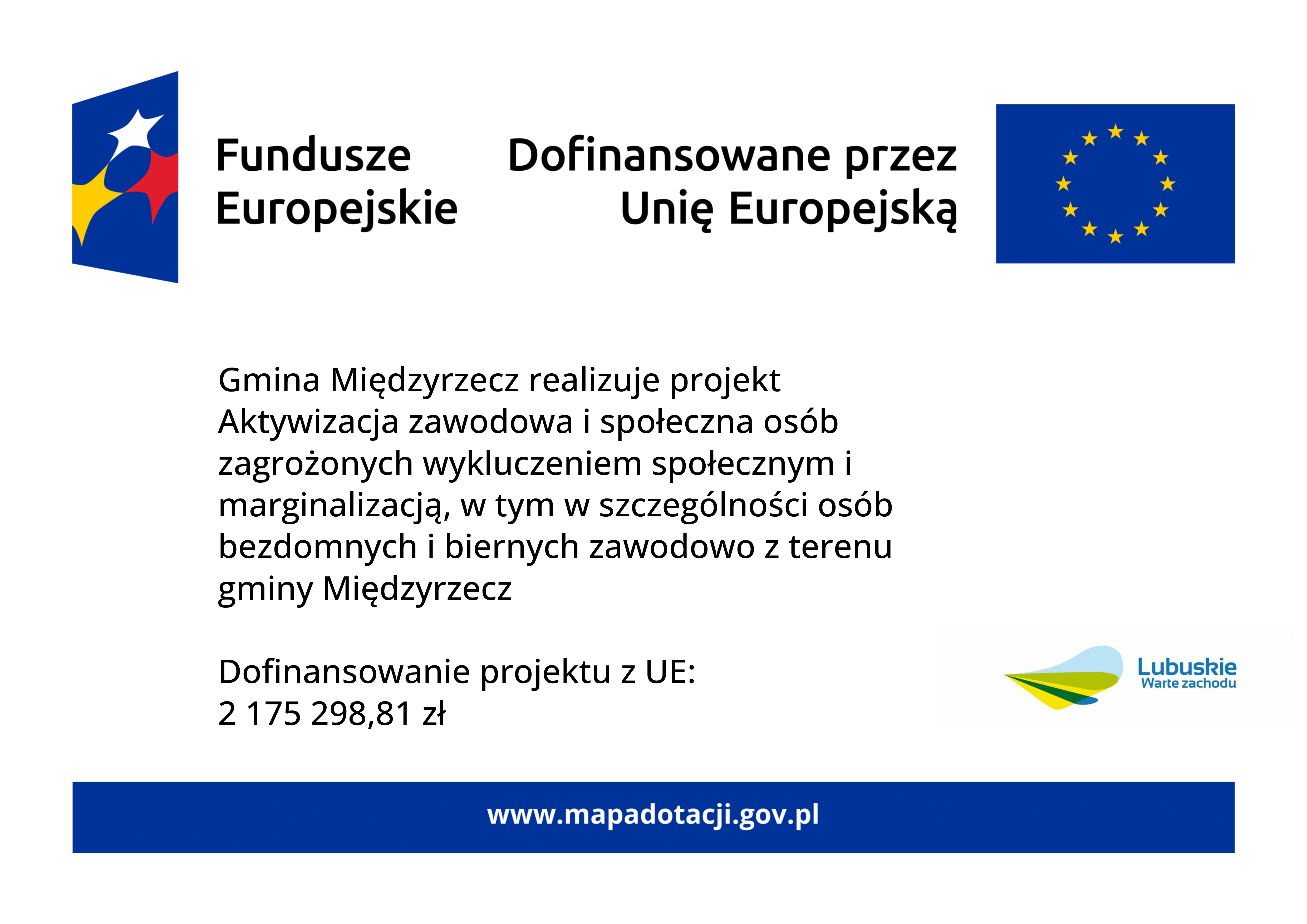 Ilustracja do informacji: Aktywizacja zawodowa i społeczna osób zagrożonych wykluczeniem społecznym i marginalizacją, w tym w szczególności osób bezdomnych i biernych zawodowo z terenu gminy Międzyrzecz
