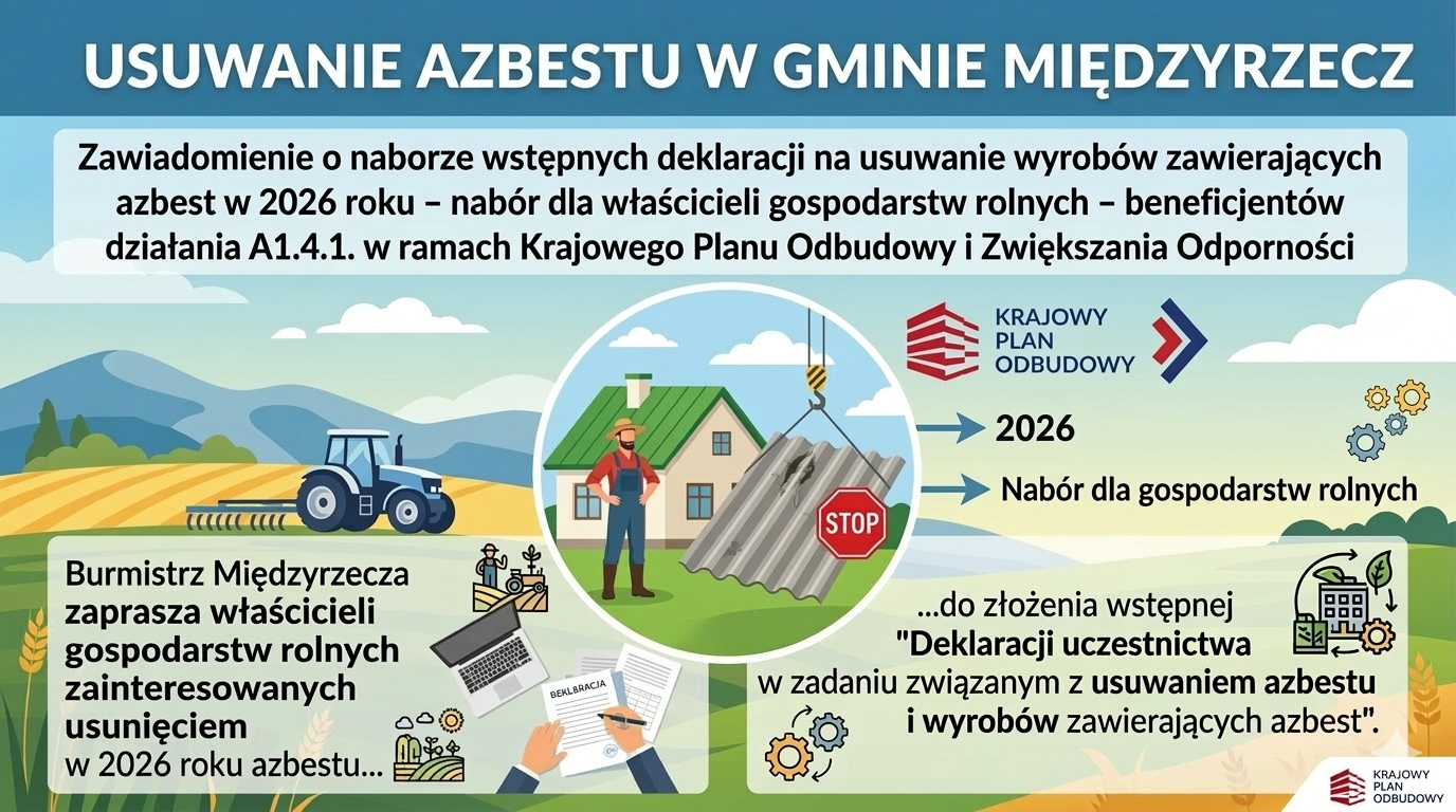 Ilustracja do informacji: Usuwanie azbestu w gminie Międzyrzecz 