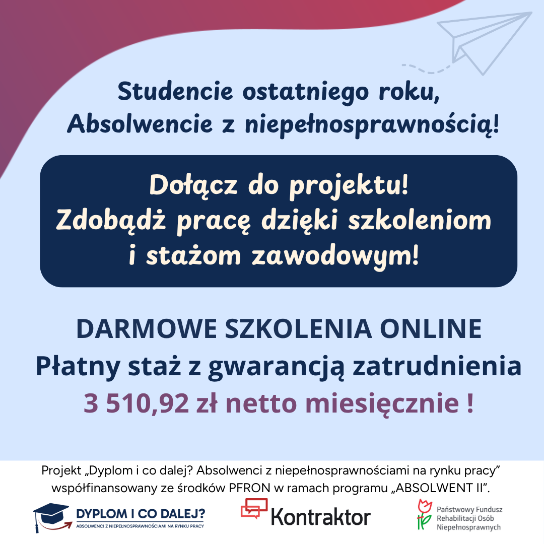 Ilustracja do informacji: Rekrutacja do projektu „Dyplom i co dalej? Absolwenci z niepełnosprawnościami na rynku pracy”