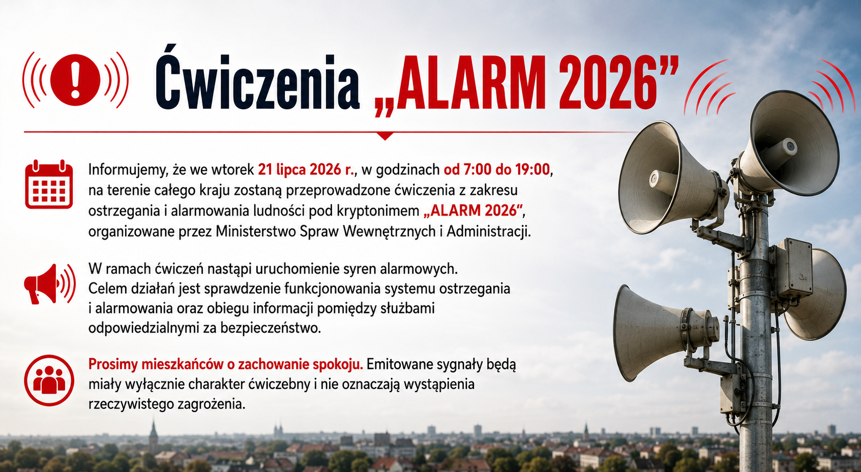 Ilustracja do informacji: Ćwiczenia "Alarm 2026"