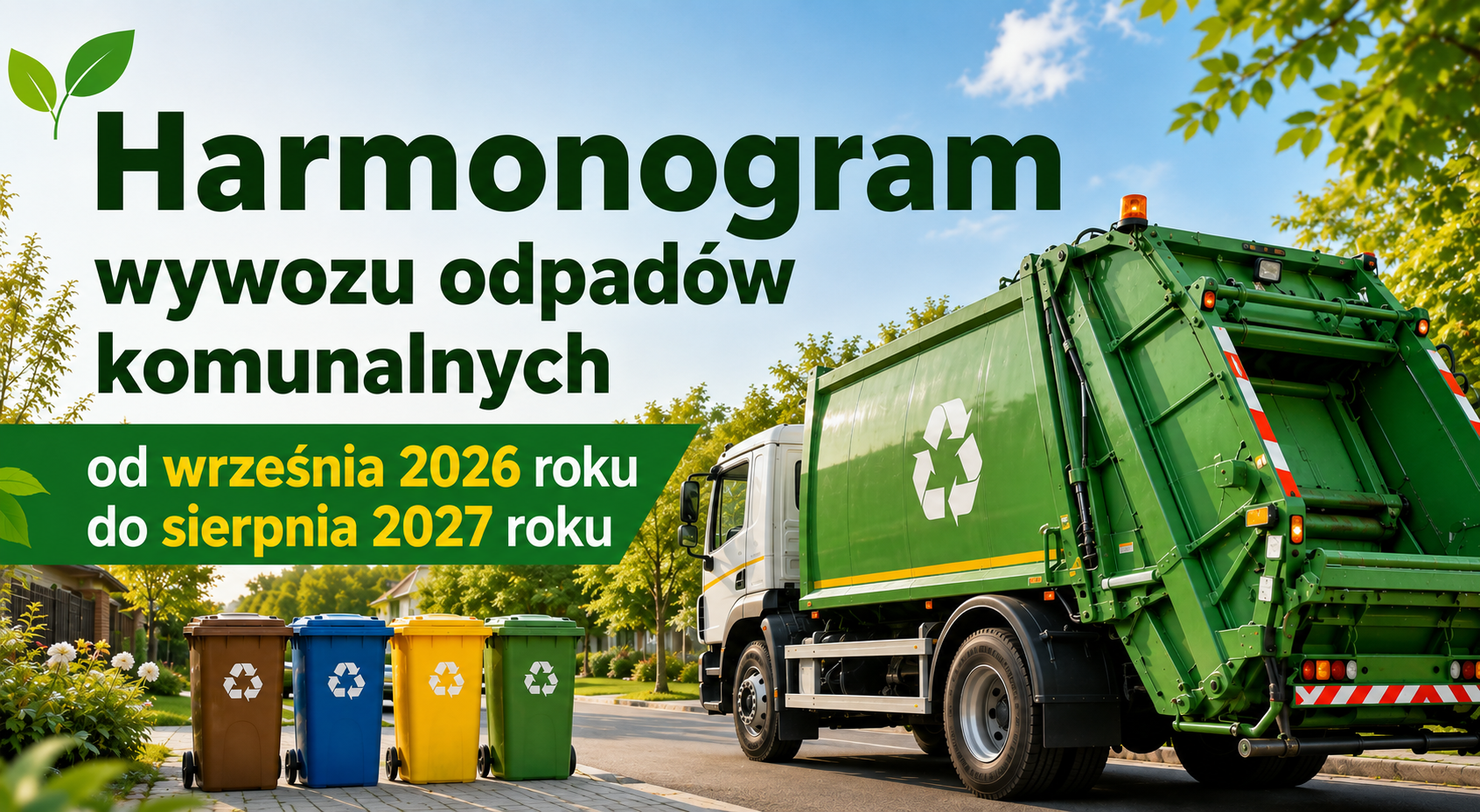 Ilustracja do informacji: Harmonogram odbioru odpadów komunalnych 