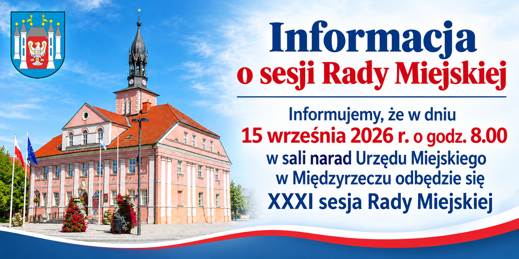 Ilustracja do informacji: Informacja o sesji Rady Miesjkiej 